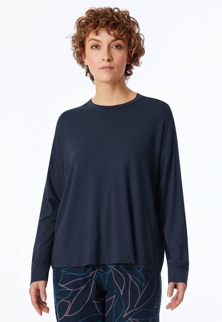 Schiesser Shirt langarm nachtblau - Mix+Relax Großer Ausverkauf