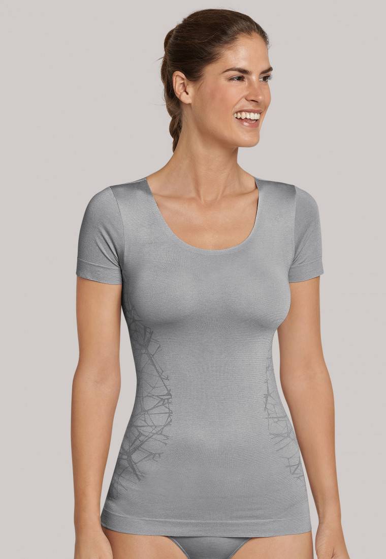Schiesser Shirt kurzarm ultraleicht Seamless silbergrau - Active Mesh Light Flash Sale