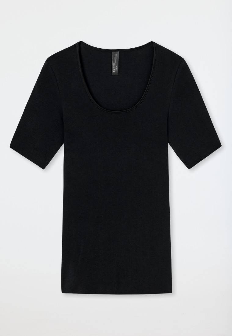 Schiesser Shirt kurzarm schwarz - Luxury Begrenztes Angebot
