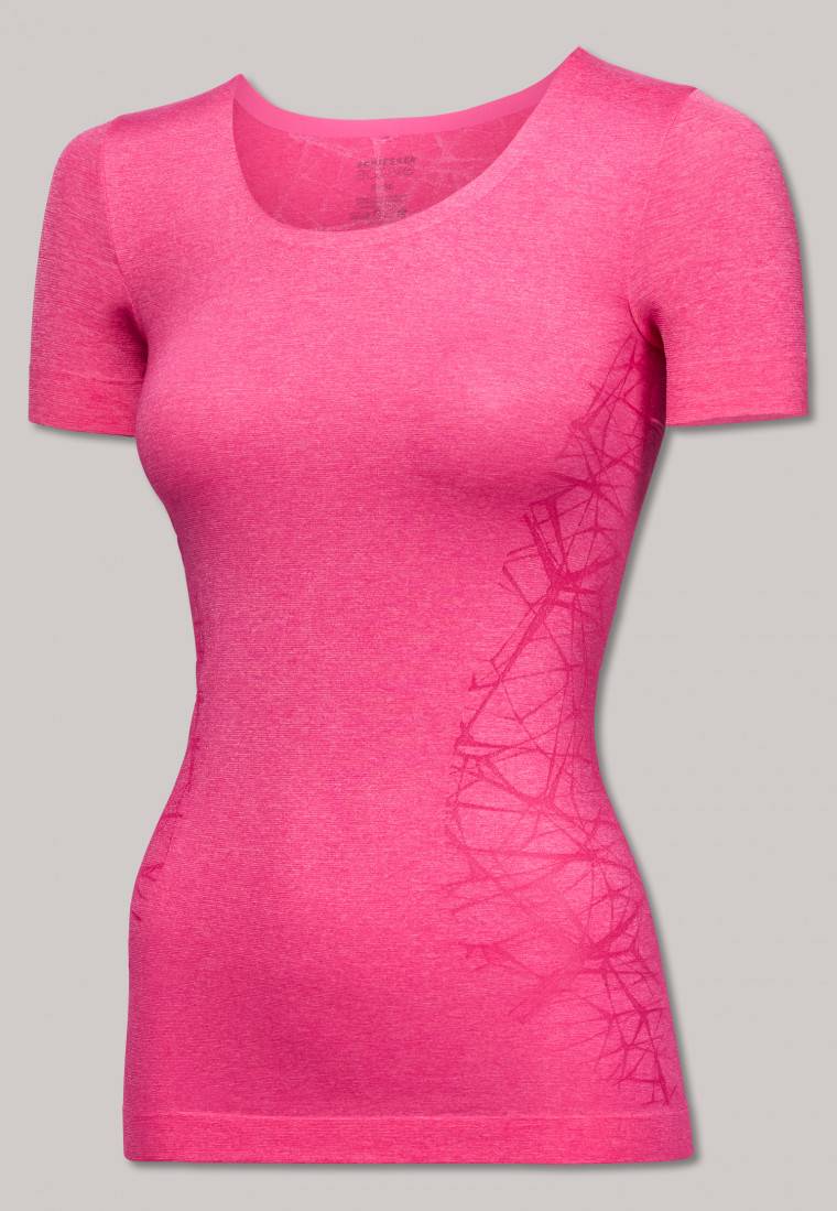 Schiesser Shirt kurzarm ultraleicht Seamless pink meliert - Active Mesh Light Online Shopping