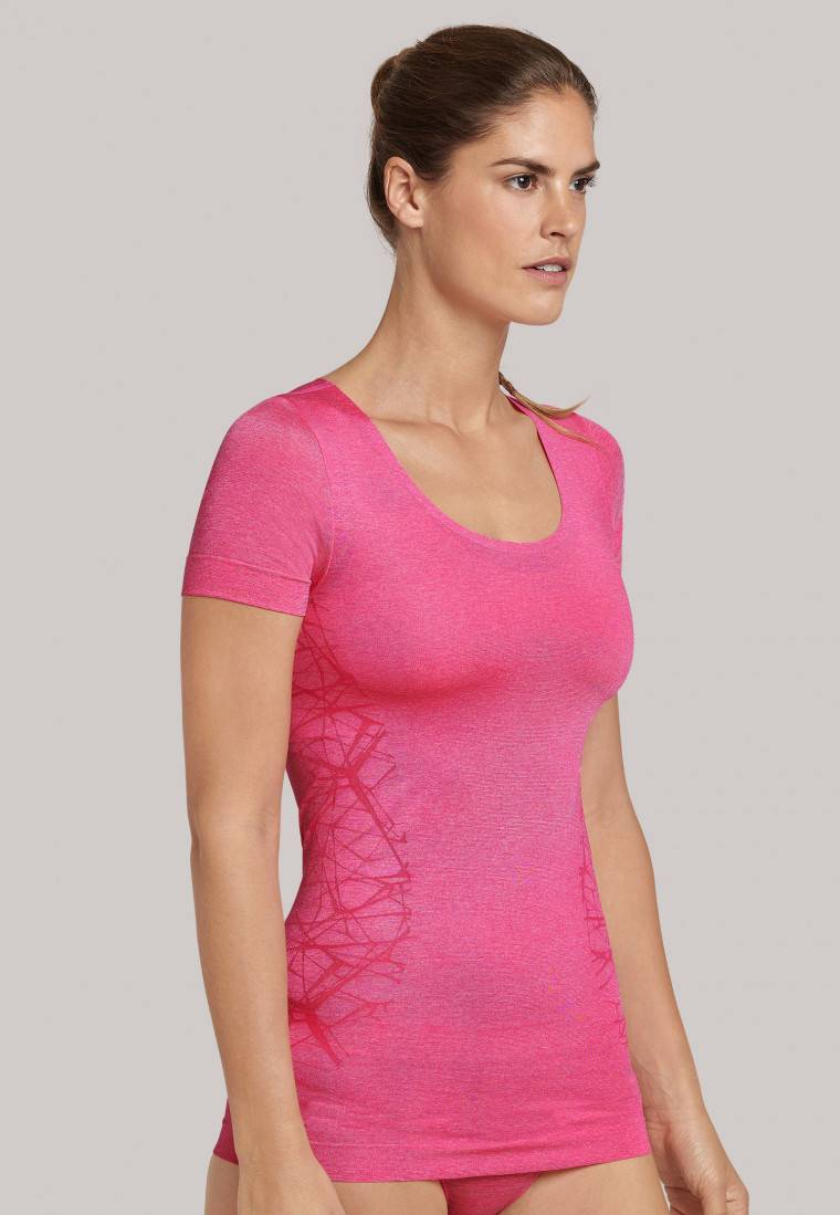 Schiesser Shirt kurzarm ultraleicht Seamless pink meliert - Active Mesh Light Online Shopping