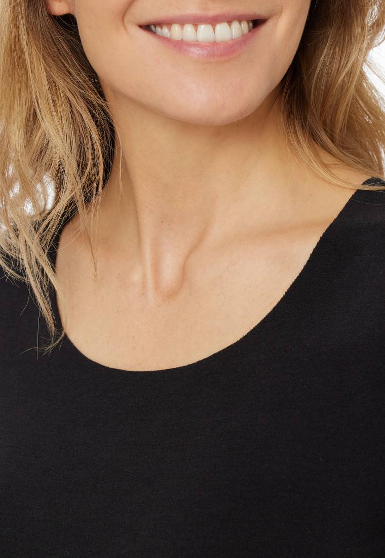 Schiesser Shirt wärmend schwarz - Invisible Soft Warming Preisnachlass