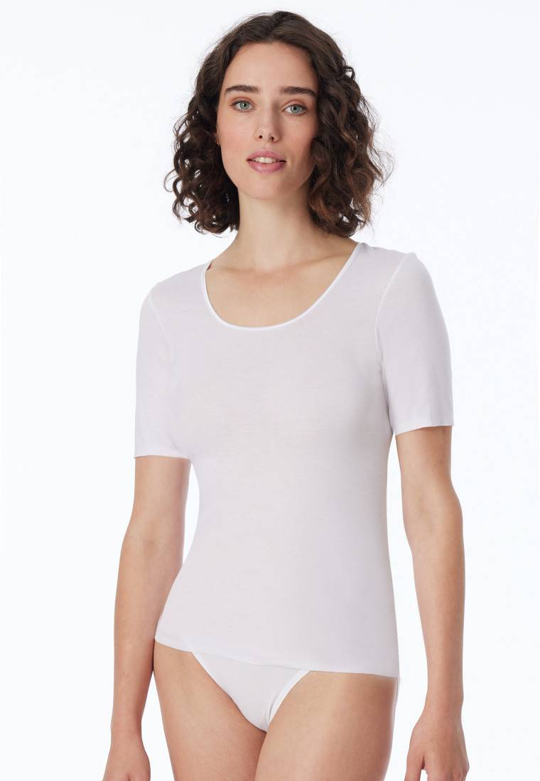 Schiesser Shirt kurzarm weiß - Luxury Saisonschlussverkauf
