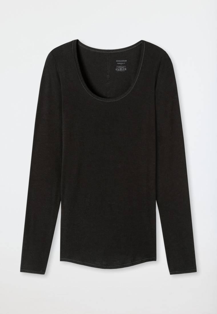 Schiesser Shirt langarm schwarz - Personal Fit Black Friday