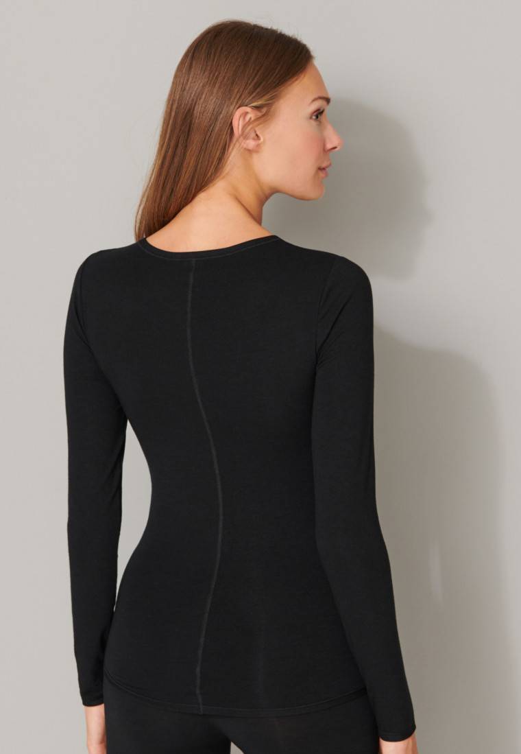 Schiesser Shirt langarm schwarz - Personal Fit Black Friday