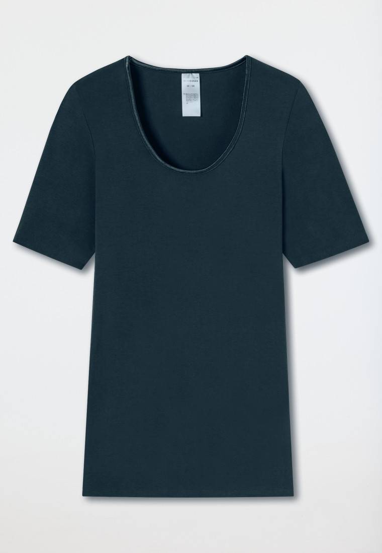 Schiesser Shirt kurzarm dunkelblau - Luxury Cyber Monday