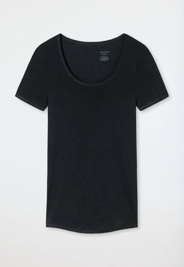 Schiesser Shirt kurzarm schwarz - Personal Fit Lagerräumung