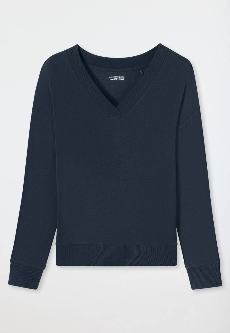 Schiesser Sweatshirt Feinripp nachtblau - Mix+Relax Blitzangebot