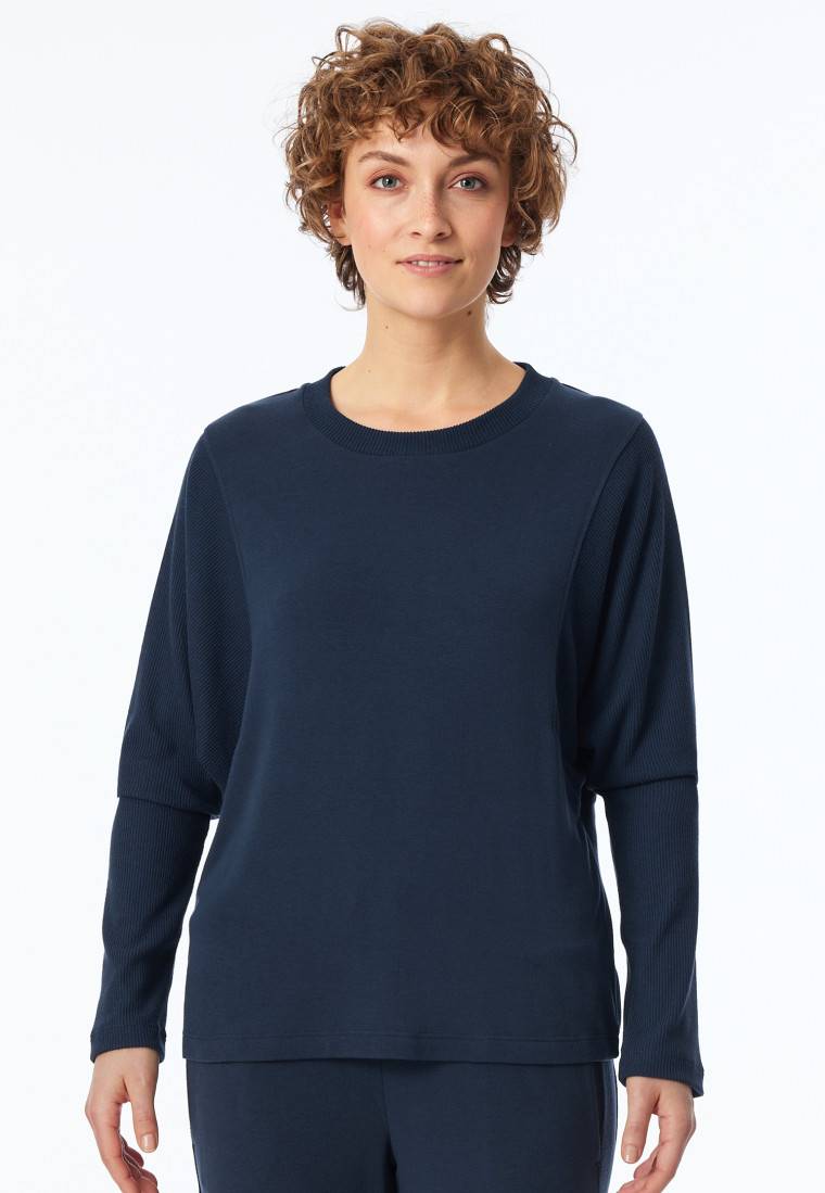 Schiesser Sweatshirt Feinripp nachtblau - Mix+Relax Große Rabatte
