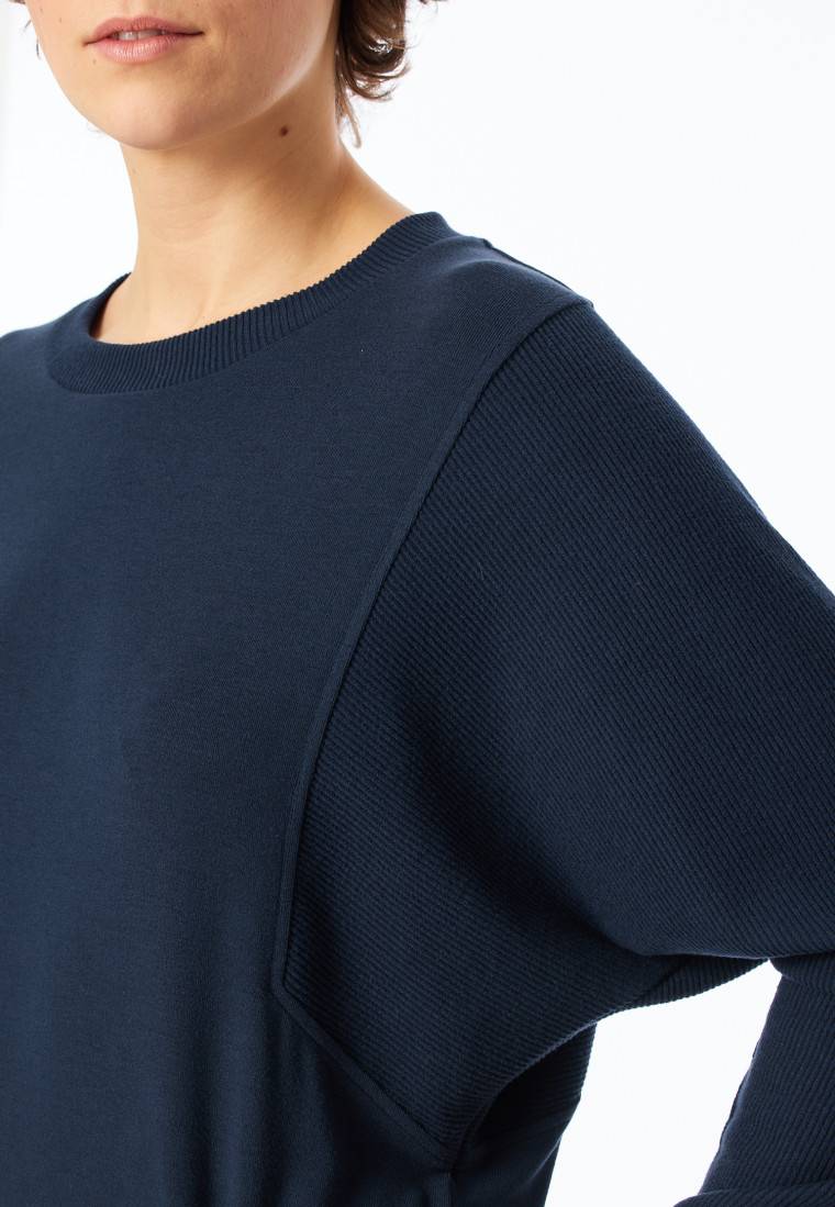 Schiesser Sweatshirt Feinripp nachtblau - Mix+Relax Große Rabatte