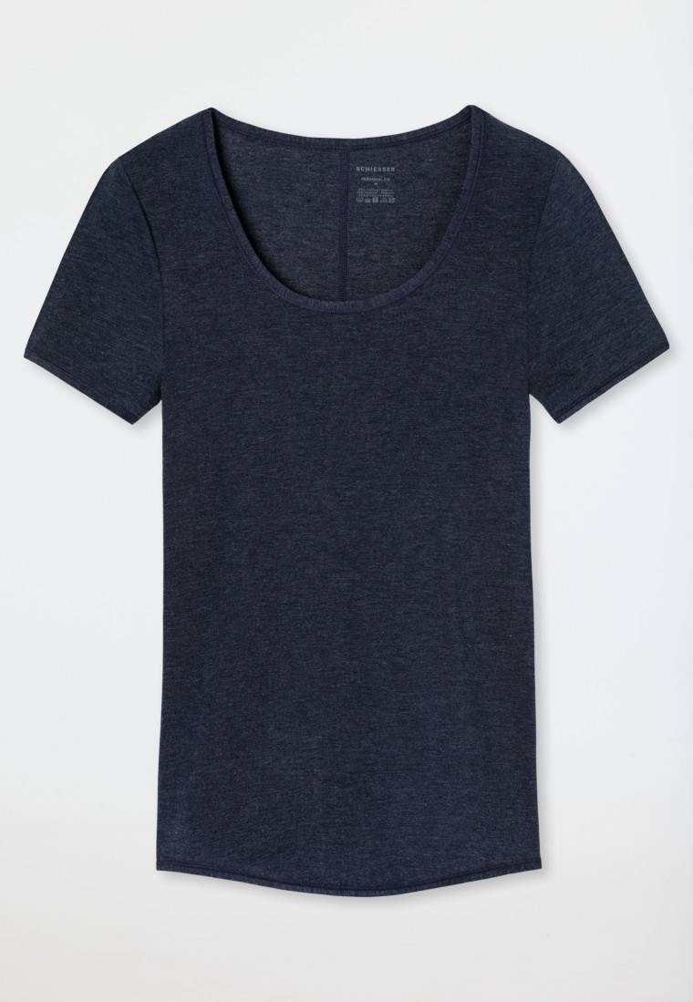 Schiesser Shirt kurzarm nachtblau - Personal Fit Räumungsverkauf
