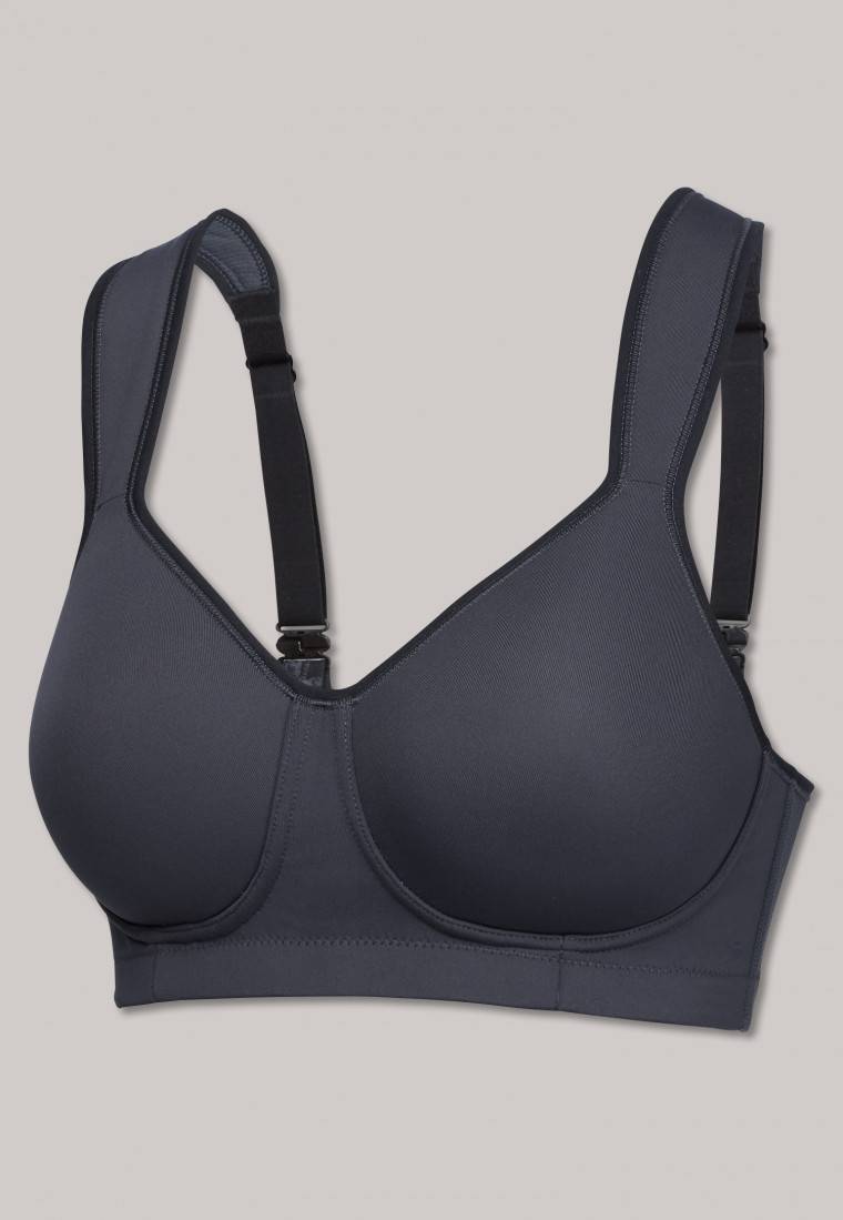 Schiesser Sport-BH Softcup bügellos Medium Support anthrazit - Active Begrenzte Freigabe
