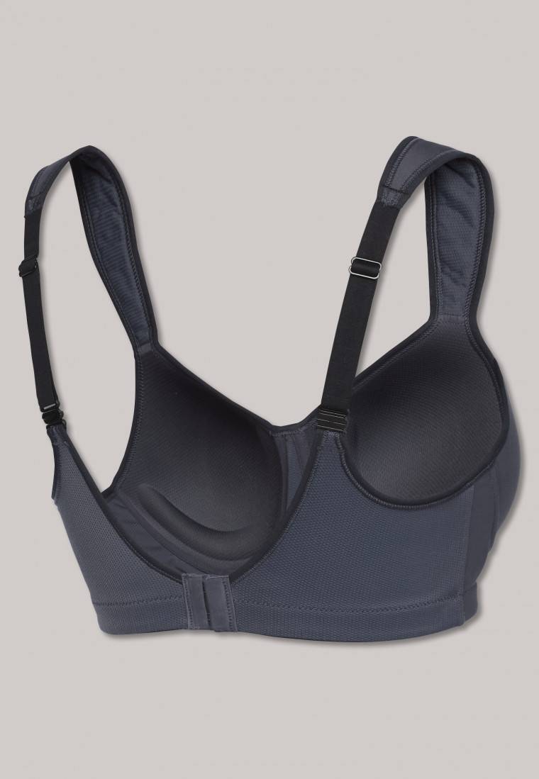 Schiesser Sport-BH Softcup bügellos Medium Support anthrazit - Active Begrenzte Freigabe