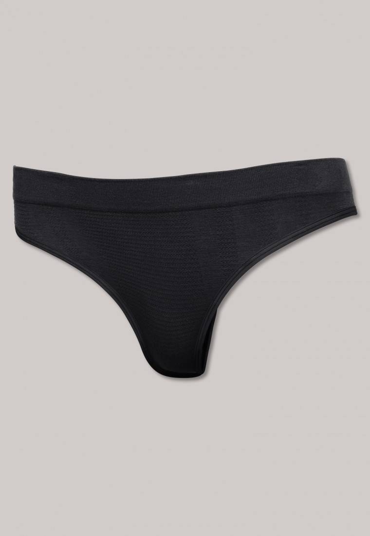 Schiesser Thong seamless Bambus schwarz - Active Mesh Bamboo Neueste Stile