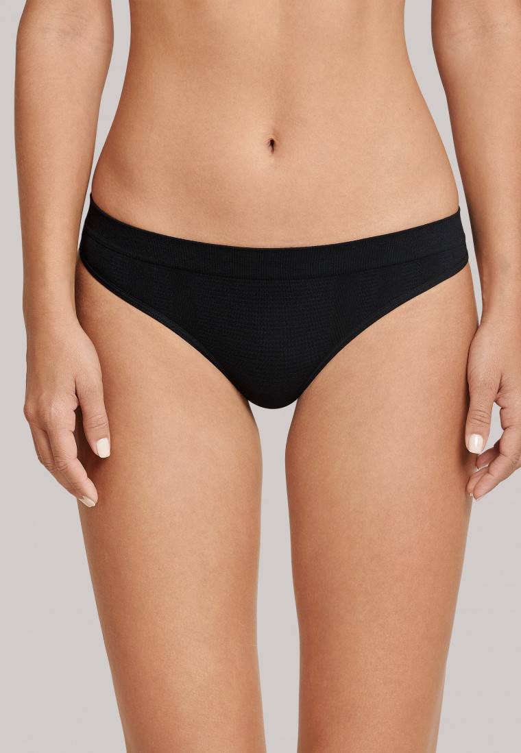 Schiesser Thong seamless Bambus schwarz - Active Mesh Bamboo Neueste Stile
