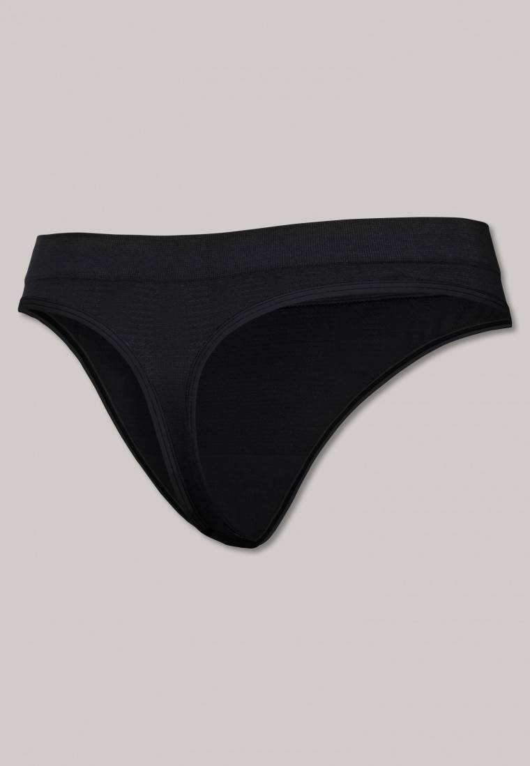 Schiesser Thong seamless Bambus schwarz - Active Mesh Bamboo Neueste Stile