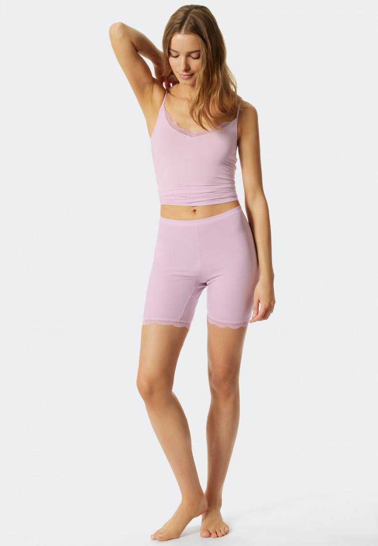 Schiesser Biker-Shorts Microfaser Spitze flieder - Biker Story
