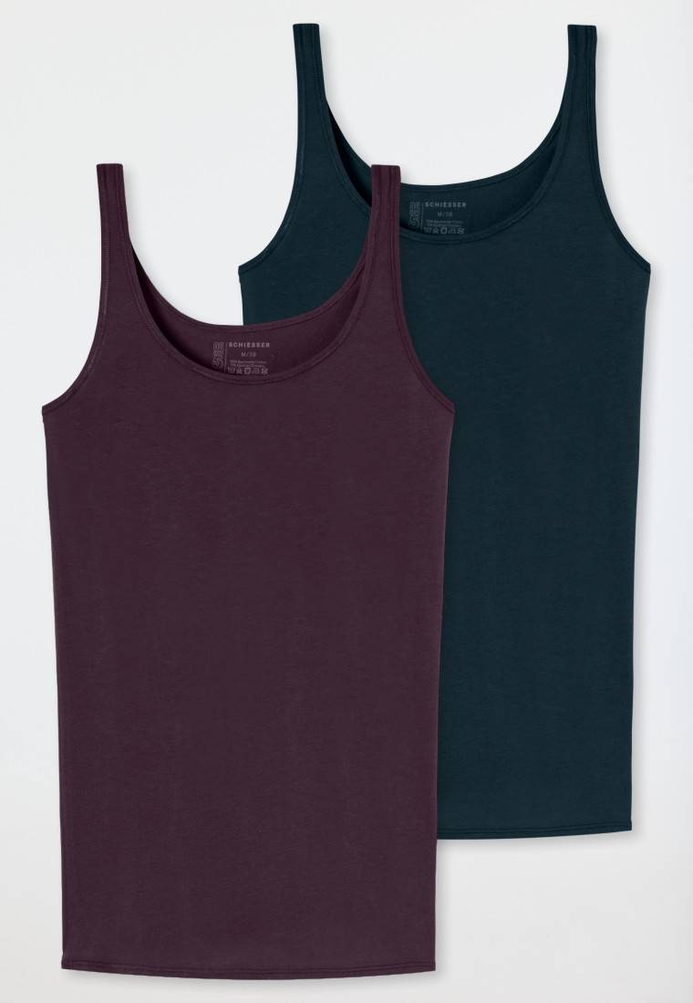 Schiesser Top 2er-Pack Organic Cotton dunkelblau/bordeaux - 95/5 Organic Discount Store für neue Produkte