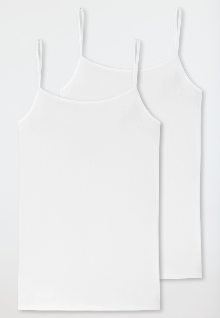 Schiesser Spaghetti-Top 2er-Pack Organic Cotton weiß - 95/5 Outlet