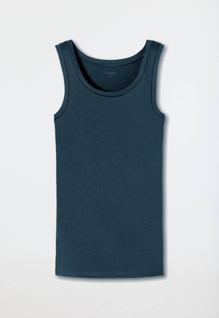 Schiesser Tanktop Doppelripp Organic Cotton jeansblau - Pure Rib Auslauf