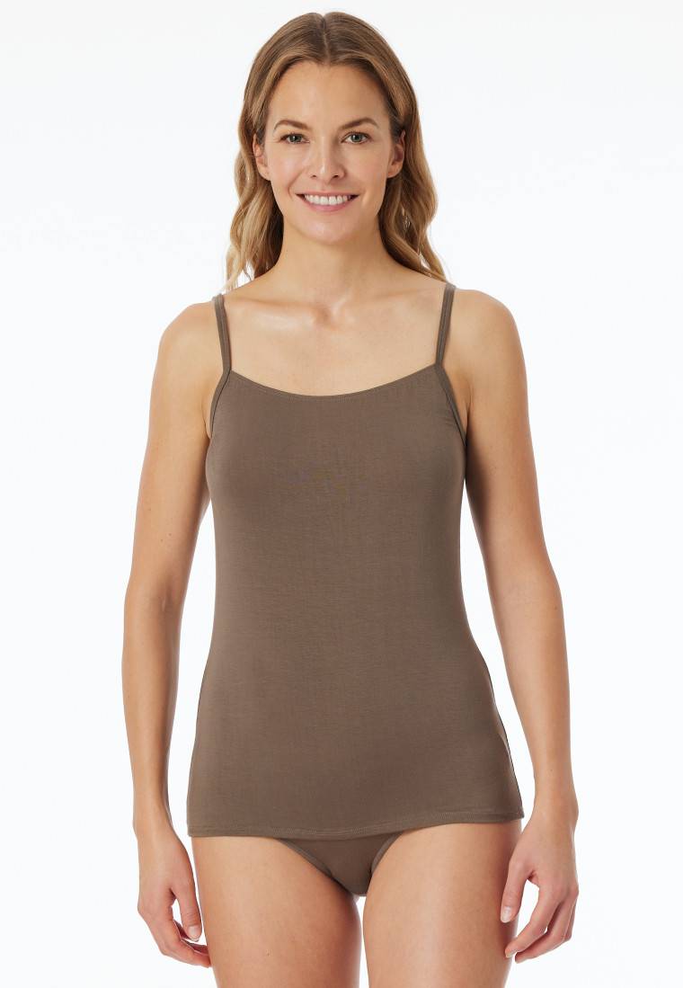 Schiesser Spaghettitops 2er-Pack beige/ taupe - Modal Essentials Angebote