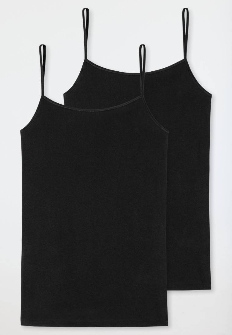 Schiesser Spaghetti-Top 2er-Pack Organic Cotton schwarz - 95/5 Günstiger Verkauf