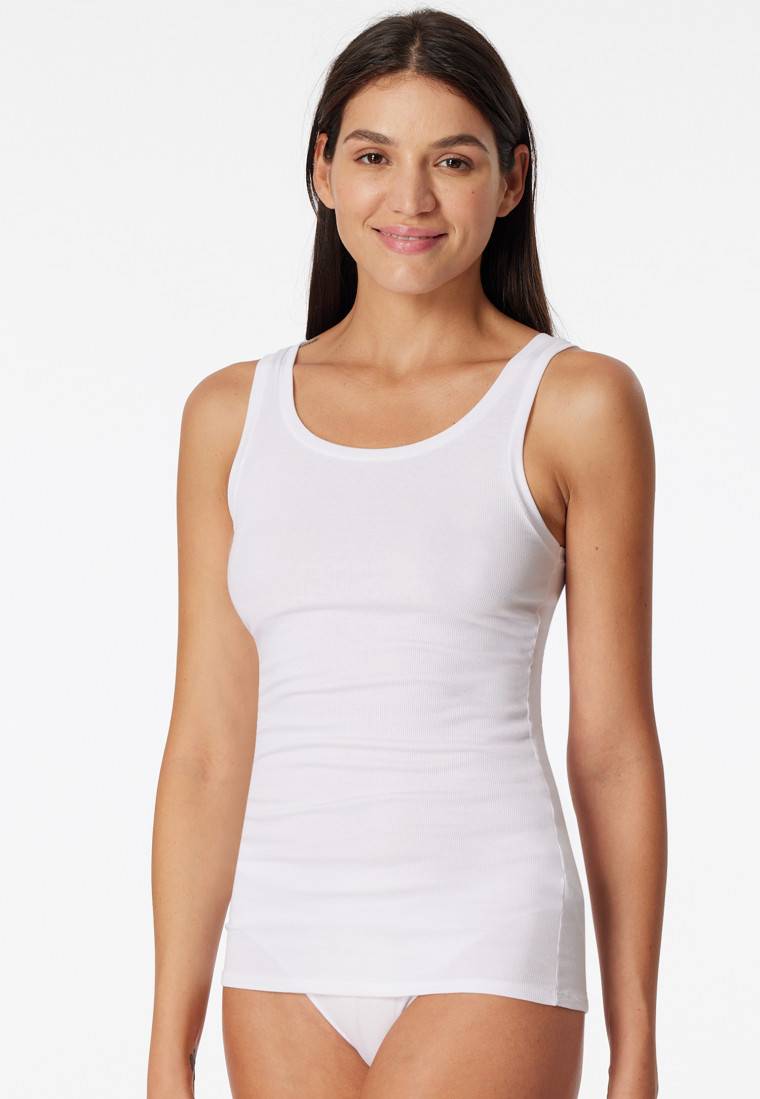 Schiesser Tanktop Doppelripp Organic Cotton weiß - Pure Rib Meist gekauft
