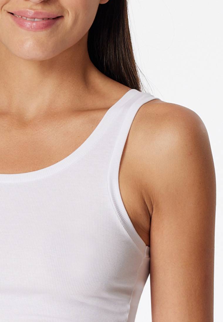 Schiesser Tanktop Doppelripp Organic Cotton weiß - Pure Rib Meist gekauft