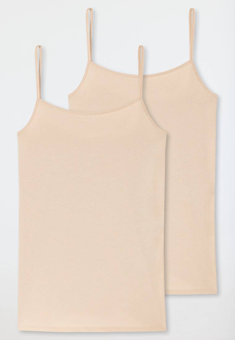 Schiesser Spaghetti-Top 2er-Pack Organic Cotton sand - 95/5 Kostenloser Versand