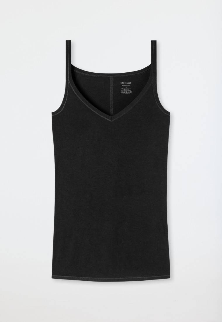 Schiesser Spaghetti-Top schwarz - Personal Fit Exklusivangebot