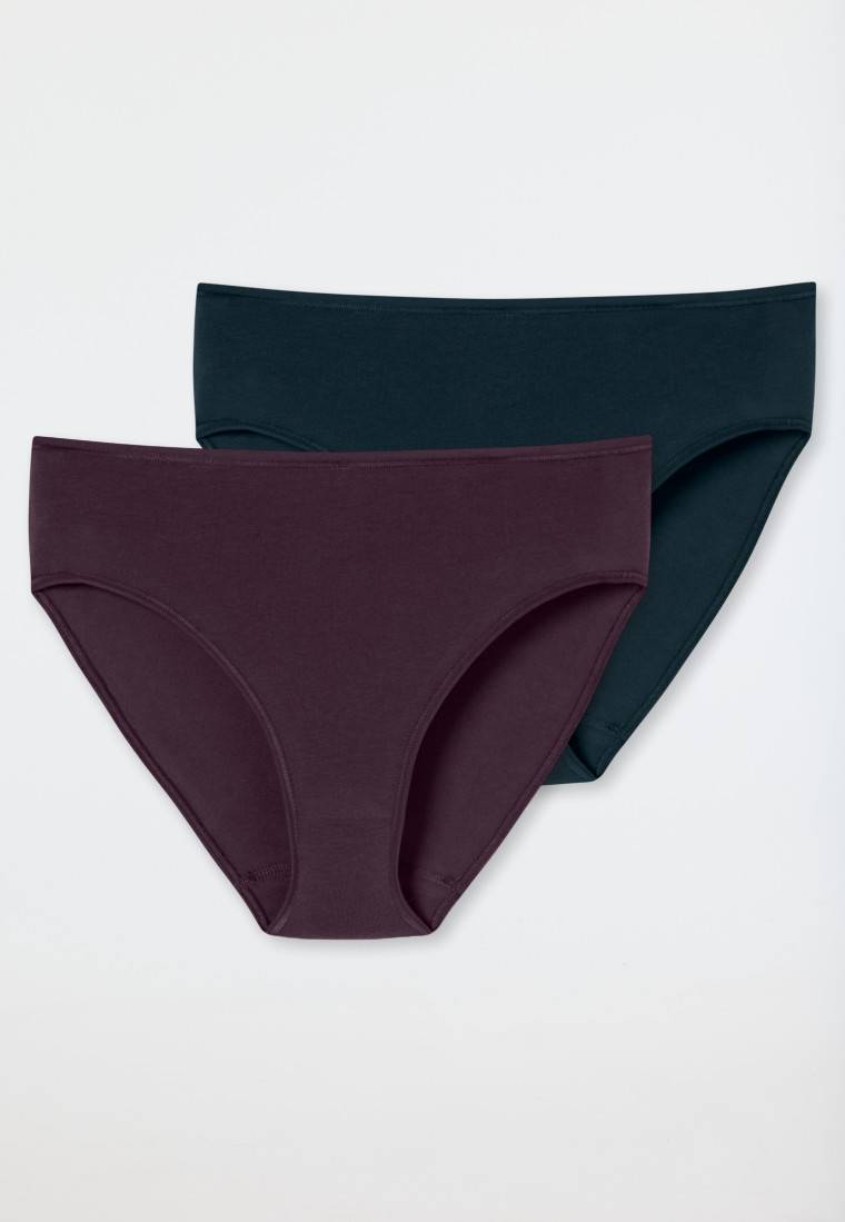 Schiesser Slips 2er-Pack Organic Cotton dunkelblau/pflaume - 95/5 Online Outlet