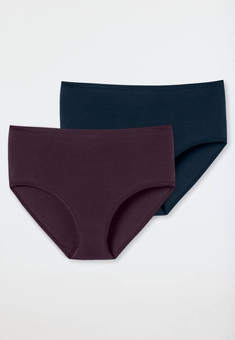 Schiesser Midislip 2er-Pack Organic Cotton nachtblau/pflaume - 95/5 Zeitlich begrenztes Angebot
