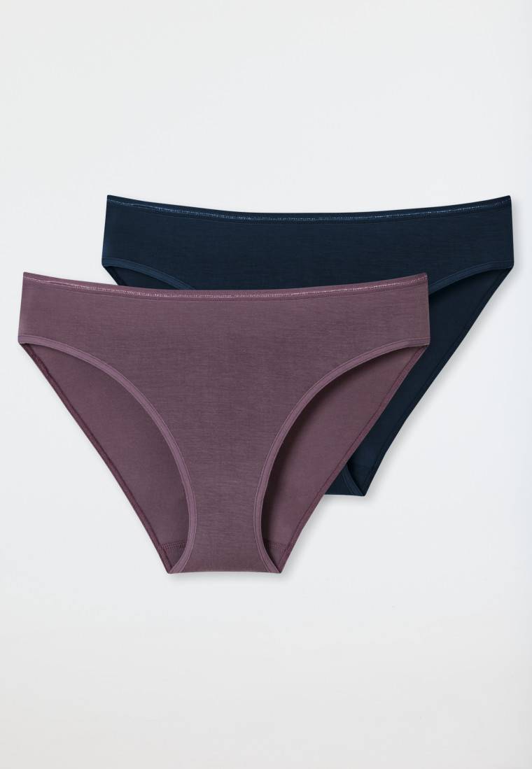 Schiesser Tai-Slips 2er-Pack dunkelblau/malve - Modal Essentials Saisonale Angebote