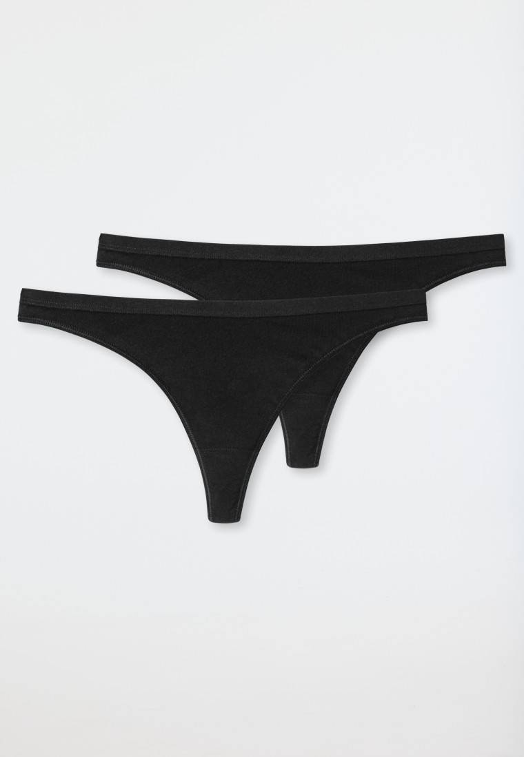 Schiesser String 2er-Pack Organic Cotton schwarz - 95/5 Super Sparpreis