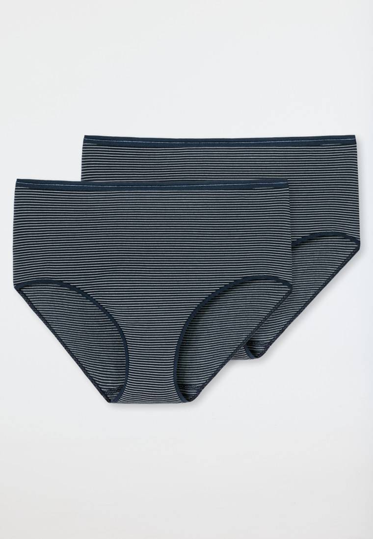 Schiesser Midi-Slips 2er-Pack nachtblau-weiß geringelt - Modal Essentials Bis zu 50% Rabatt
