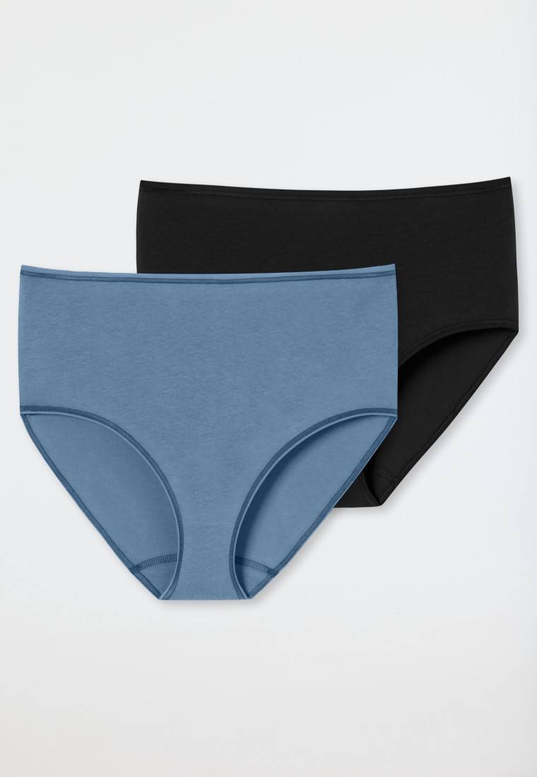 Schiesser Midislip 2er-Pack Organic Cotton schwarz/graublau - 95/5 Sonderangebot der Fabrik