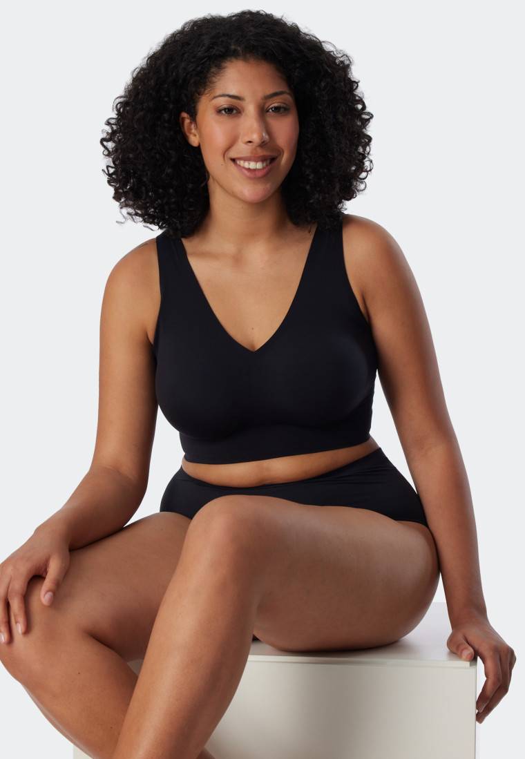 Schiesser Bustier Microfaser herausnehmbare Pads schwarz - Invisible Soft
