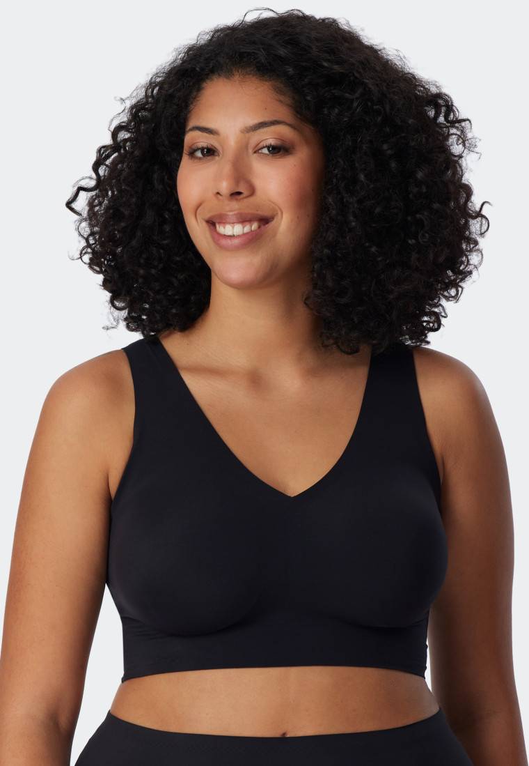 Schiesser Bustier Microfaser herausnehmbare Pads schwarz - Invisible Soft Begrenzt auf 3 Tage