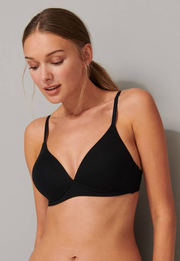 Schiesser Soft BH Organic Cotton mit Schale schwarz - 95/5 50% Rabatt für begrenzte Zeit
