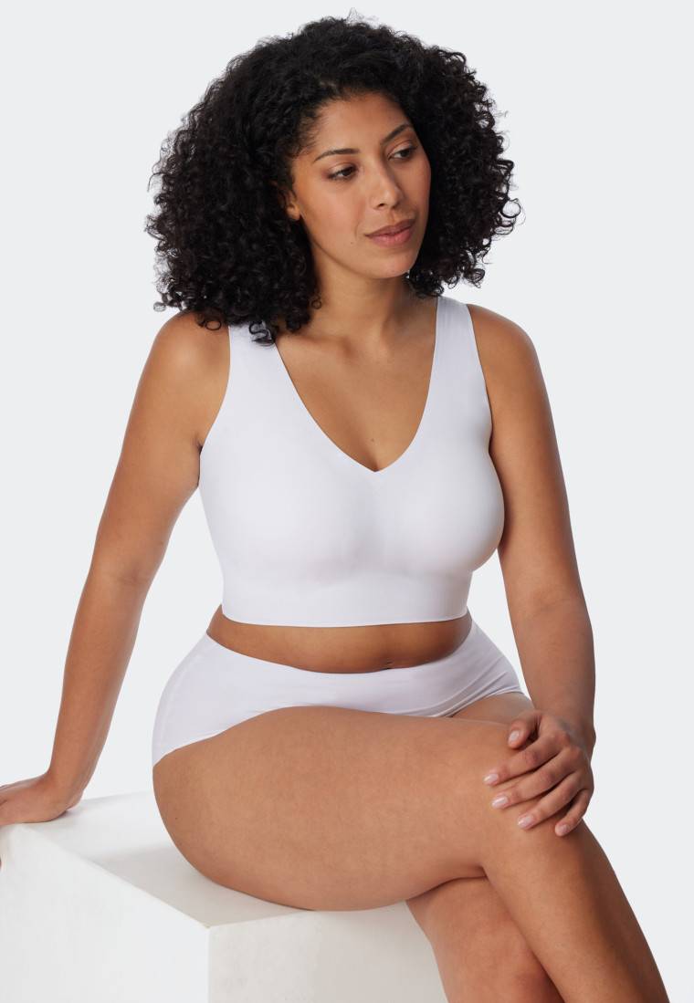 Schiesser Bustier Microfaser herausnehmbare Pads weiß - Invisible Soft