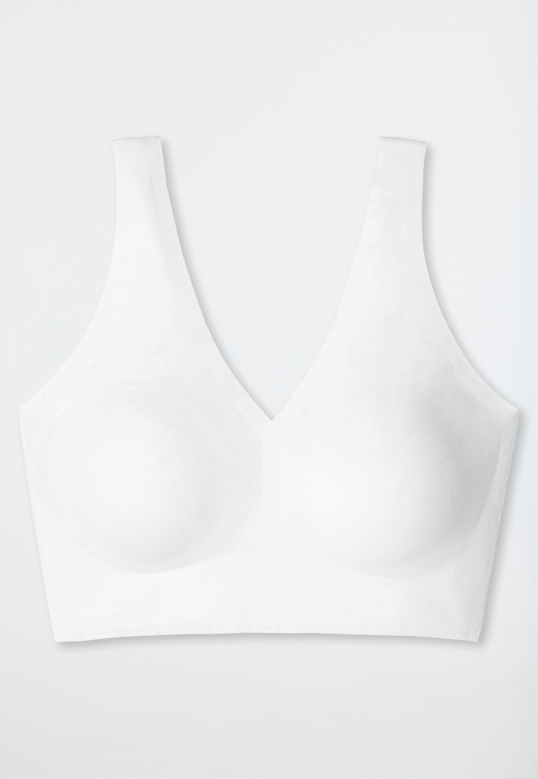 Schiesser Bustier Microfaser herausnehmbare Pads weiß - Invisible Soft Outlet