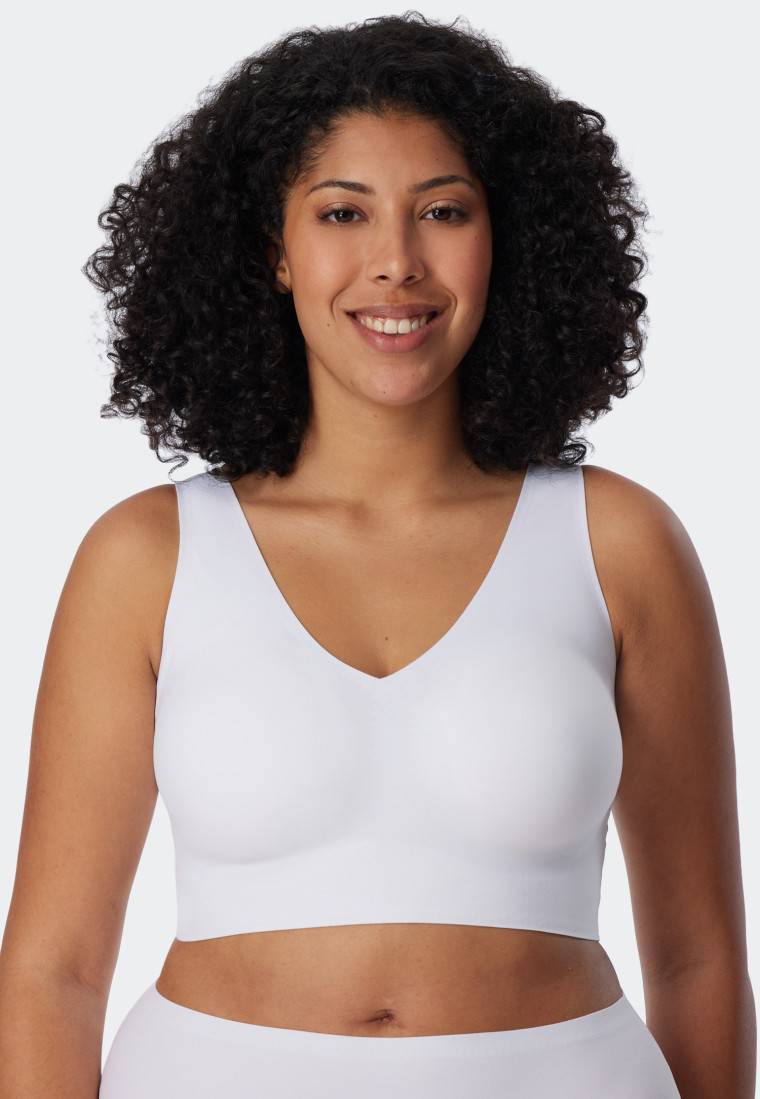 Schiesser Bustier Microfaser herausnehmbare Pads weiß - Invisible Soft Outlet