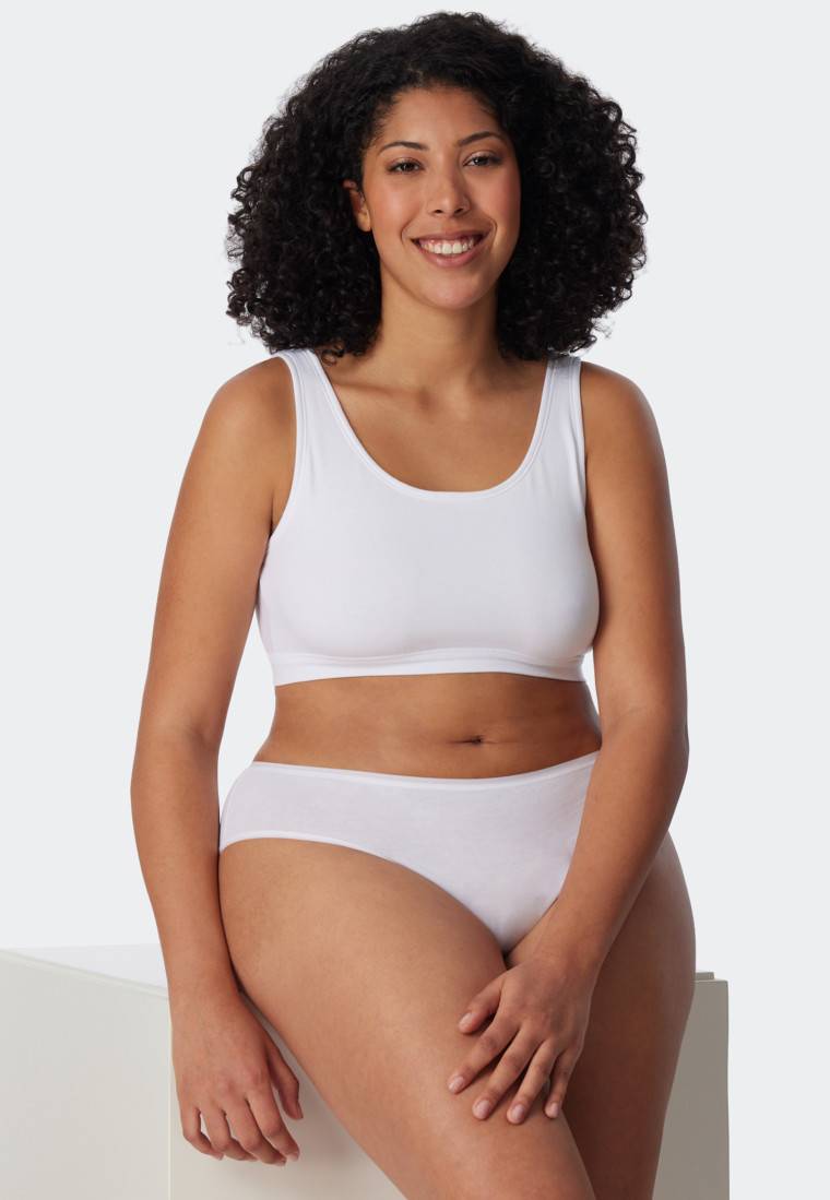 Schiesser Bustier 2er-Pack ohne Cups Organic Cotton weiß - 95/5