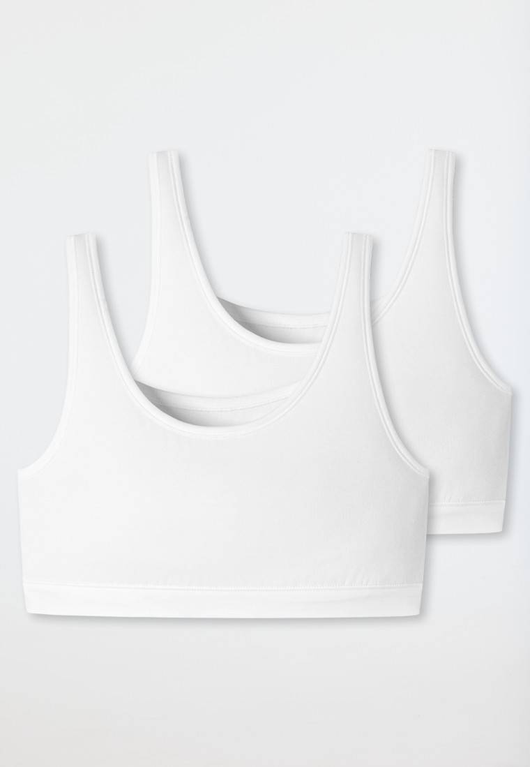 Schiesser Bustier 2er-Pack ohne Cups Organic Cotton weiß - 95/5 im Angebot