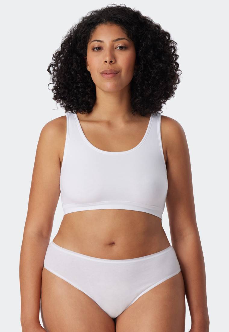 Schiesser Bustier 2er-Pack ohne Cups Organic Cotton weiß - 95/5 im Angebot