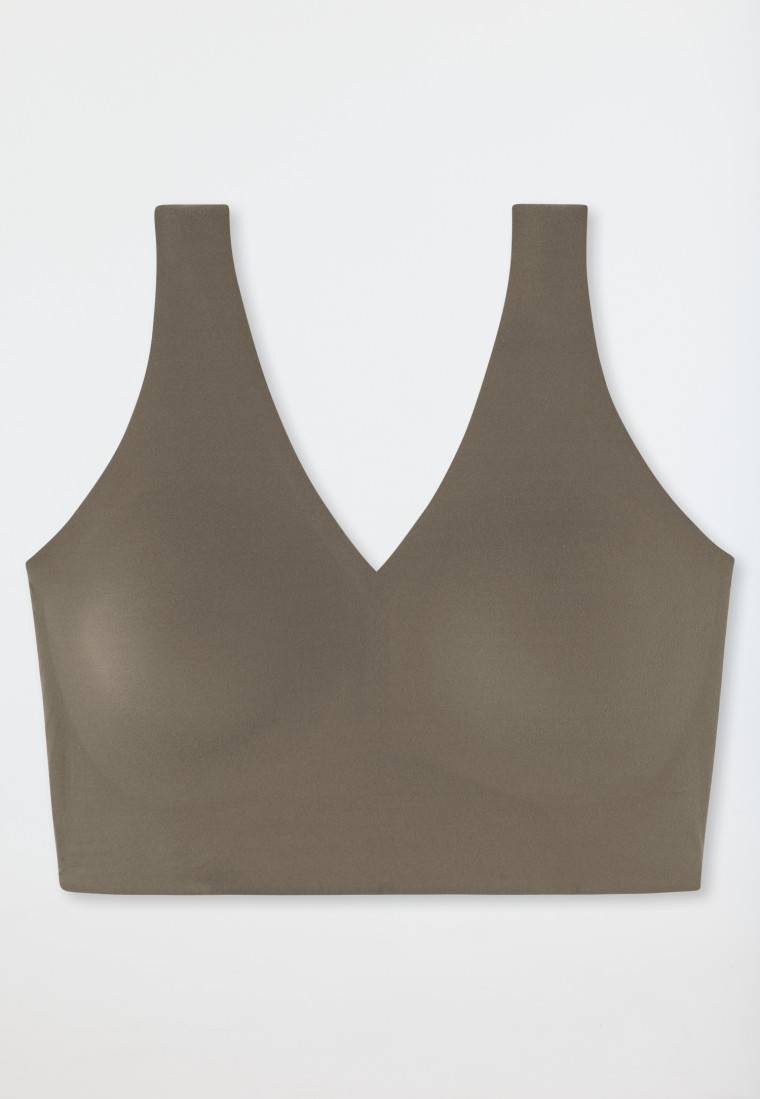 Schiesser Bustier Mikrofaser herausnehmbare Pads taupe - Invisible Soft Fabrikverkauf