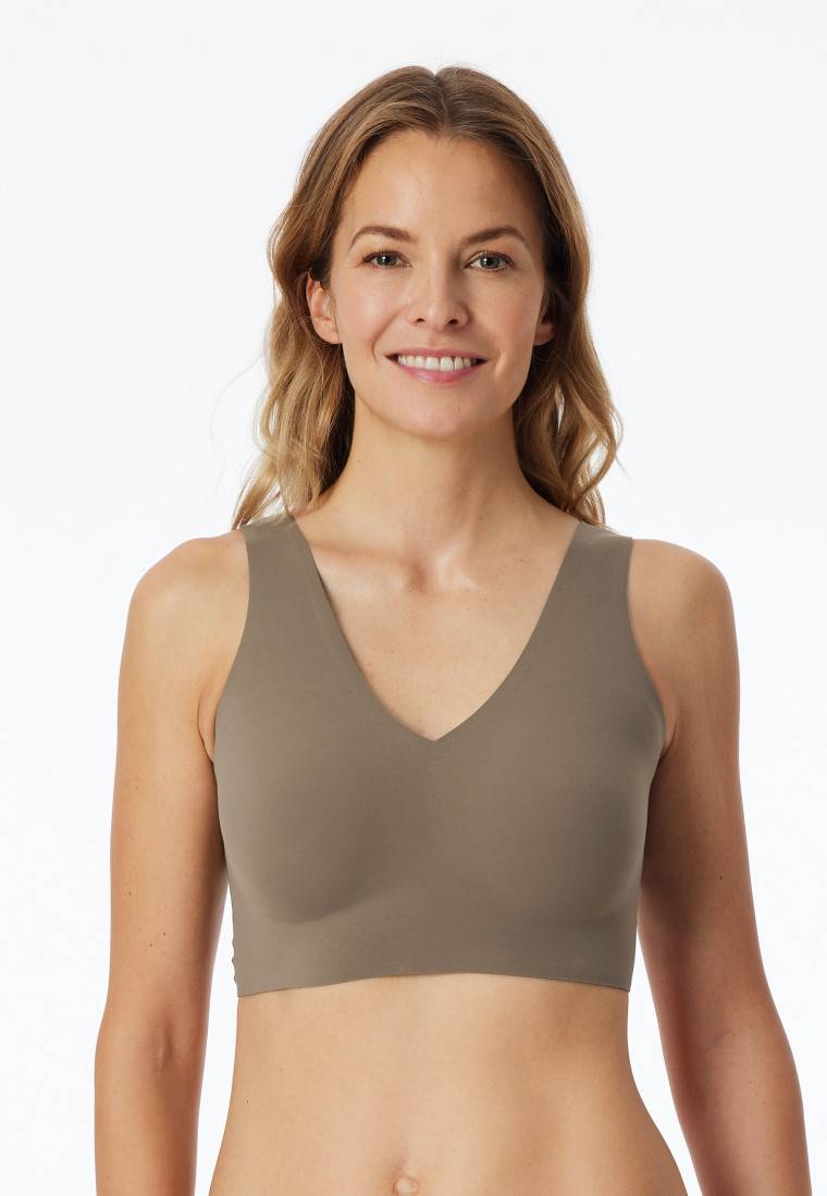 Schiesser Bustier Mikrofaser herausnehmbare Pads taupe - Invisible Soft Fabrikverkauf