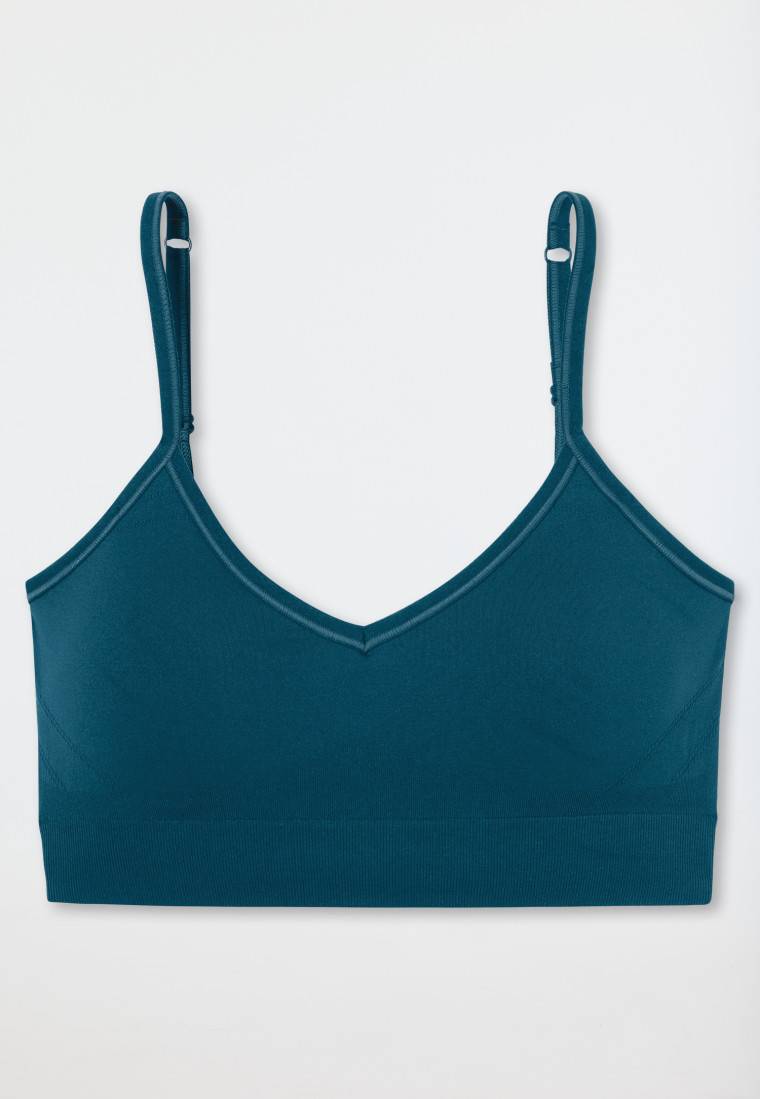 Schiesser Bustier seamless herausnehmbare Pads petrol - Casual Seamless Fabrikpreis