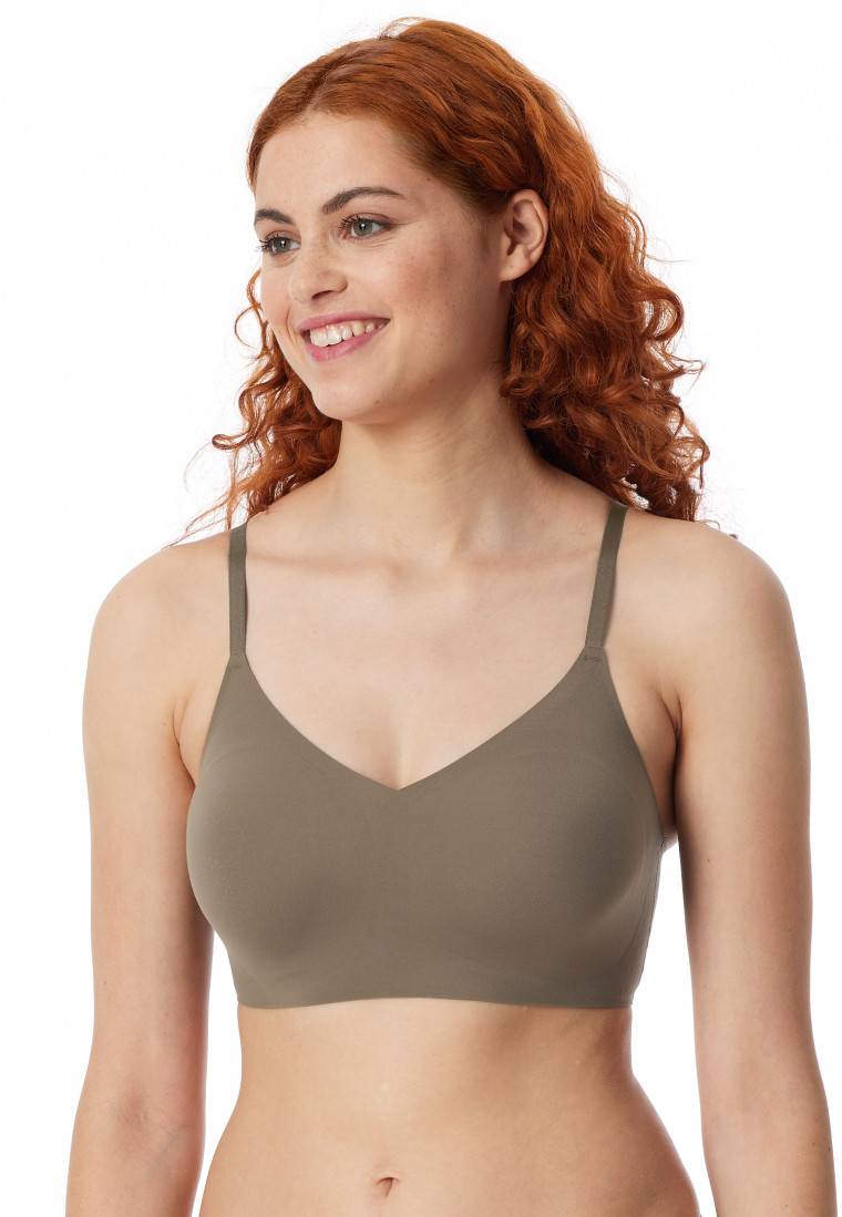 Schiesser Bustier Mikrofaser herausnehmbare Pads taupe - Invisible Soft Flash Sale