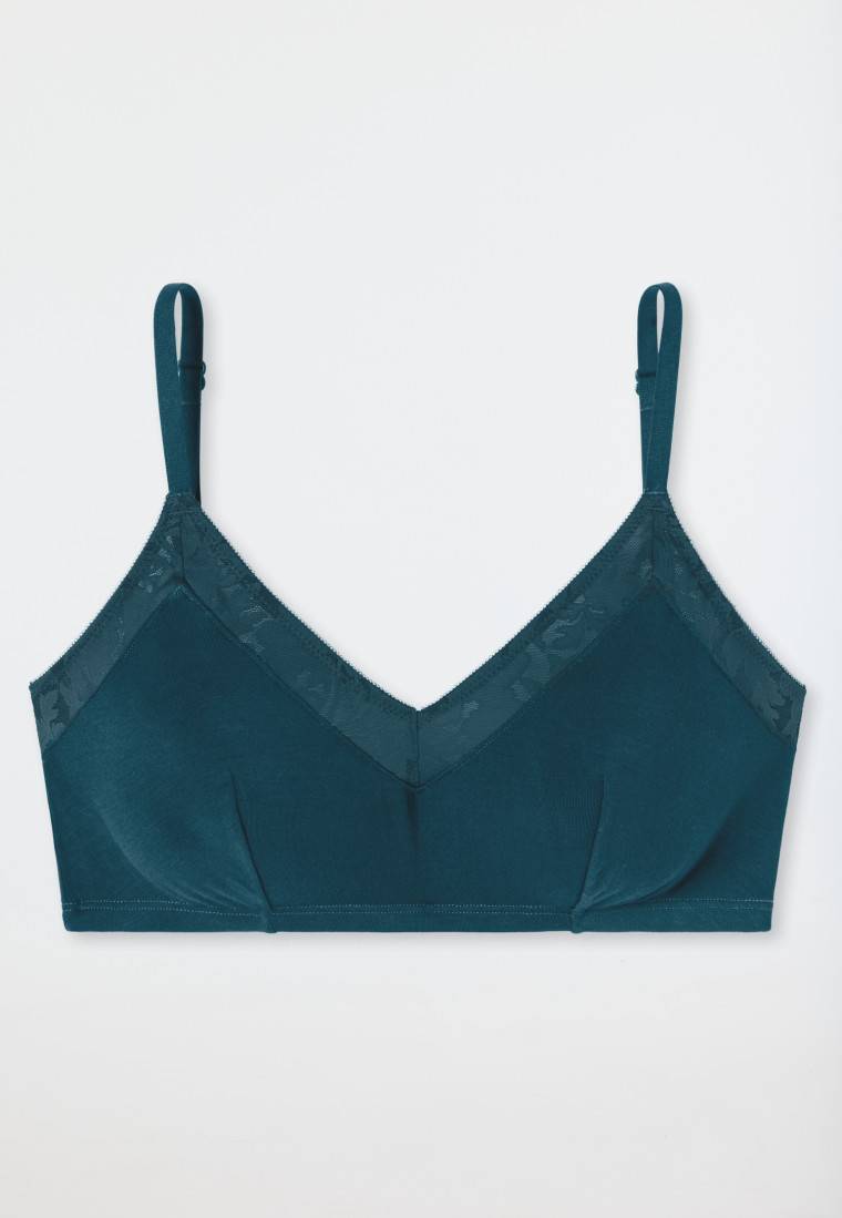 Schiesser Bustier Spitze ohne Bügel petrol - Modern Lace Begrenztes Angebot